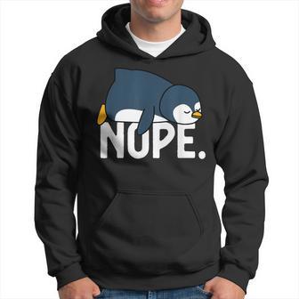 Nope Not Today Lazy Penguin Meme Hoodie - Thegiftio UK