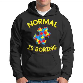 Normal Is Boring Autism Colors Puzzle Piece Hoodie - Thegiftio UK