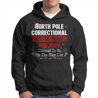 North Pole Correctional Perjury Claimed To Be The Nice List Hoodie - Thegiftio UK