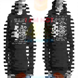 I Am Not 40 Double 20 I 40Th Birthday Tops Dart Hoodie - Monsterry