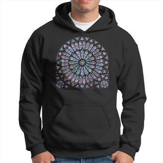 Notre Dame Stained Glass Rosetta Window Hoodie - Thegiftio UK