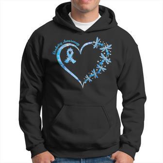 In November We Wear Blue Cure Diabetes Awareness Love Heart Hoodie - Thegiftio UK