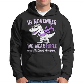 In November We Wear Purple Cure Pancreatic Cancer Awareness Hoodie - Thegiftio UK
