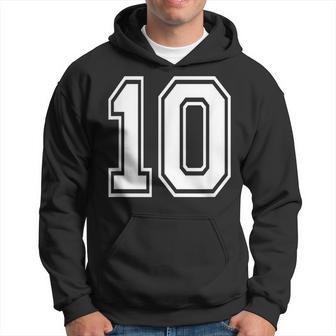 Number 10 Birthday Sports Player Team Numbered Jersey Hoodie - Thegiftio UK