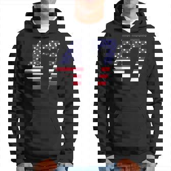 Number 47 American Flag Patriotic Sports Team Numbered Hoodie - Thegiftio UK