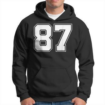Number 87 Best Classic College American Varsity Style Font Hoodie - Thegiftio UK