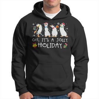 Oh It's A Jolly Holiday Christmas Penguin Xmas Penguin Lover Hoodie - Thegiftio