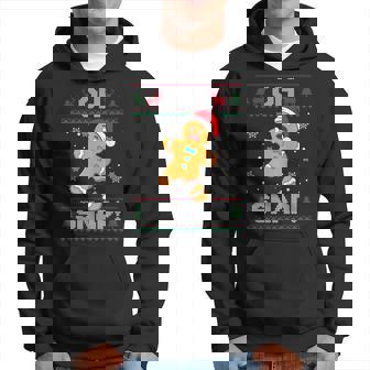 Oh Snap Gingerbread Man Cookie Christmas Ugly Sweater Hoodie | Mazezy
