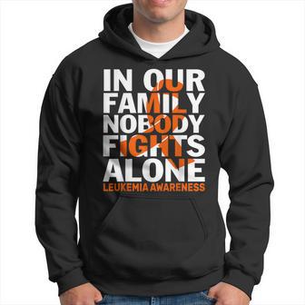 Orange Ribbon For Leukemia Awareness Family Support Hoodie - Thegiftio UK
