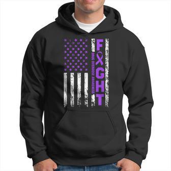 Overdose Awareness Purple Ribbon Usa Flag Drug Addiction Hoodie - Thegiftio UK