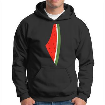 Palestine Watermelon Watermelon Palestine Map Hoodie - Thegiftio UK
