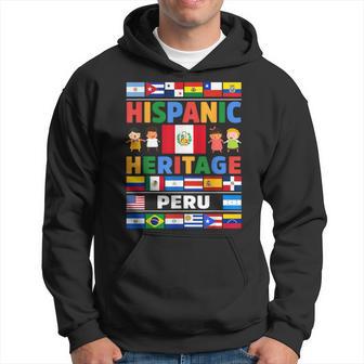 Hispanic Heritage Month Peru Flag Latino Countries Flag Hoodie - Thegiftio UK