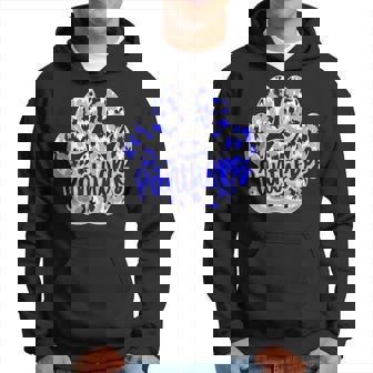 Panthers Paw Print Blue Panther Pride School Spirit Panthers Hoodie - Thegiftio UK