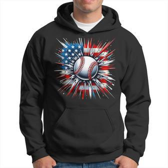 Patriotic Baseball Usa American Flag Boy 4Th Of July Hoodie - Monsterry DE