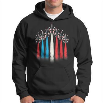 Patriotic Red White Blue Usa Flag Fighter Jets 4Th Of July Hoodie - Thegiftio UK