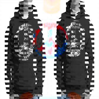 Patriotic Tie Dye Peace Sign 4Th Of July Parade Hoodie - Monsterry