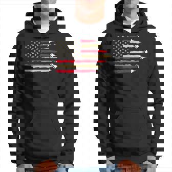 Patriotic Usa Flag Fighter Jets Airplane 4Th Of July Retro Hoodie | Mazezy