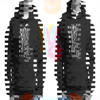 Peace Hand Sign Retro Vintage 70S 80S 90S Pop Culture Hoodie - Monsterry