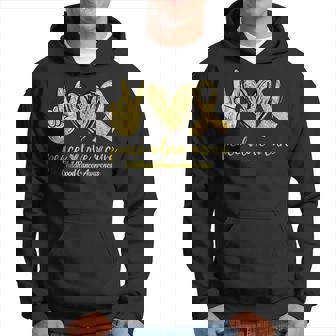 Peace Love Cure Ribbon Childhood Cancer Awareness Hoodie | Seseable CA