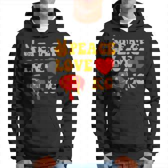 Peace Love Kansas City Peace Love Kc Red Yellow Kc Hoodie - Monsterry