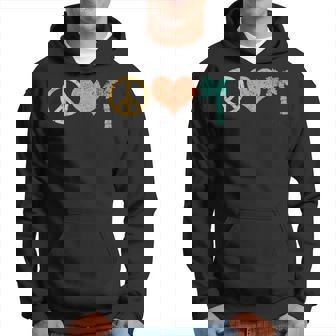 Peace Love Palm Trees Summer Vacation Relaxation Beach Hoodie - Monsterry