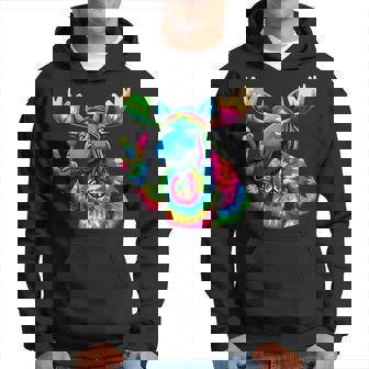 Peace Sign Tie Dye Moose Hoodie - Thegiftio UK