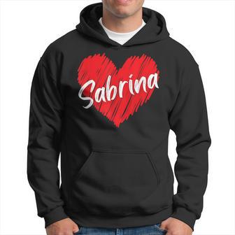 Personalized Name Sabrina I Love Sabrina Heart Vintage Hoodie - Thegiftio UK