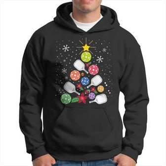Pickleball Christmas Tree Santa Pickleball X-Mas Lights Hoodie - Thegiftio UK