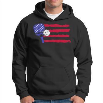 Pickleball Us Flag American Patriotic Pickleball 4Th Of July Hoodie - Thegiftio UK
