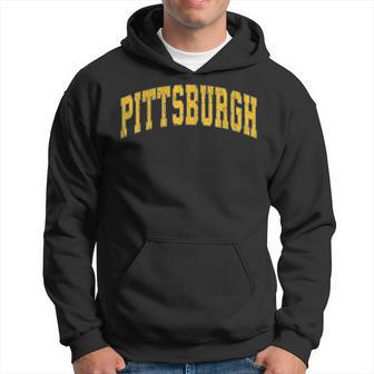 Pittsburgh Pennsylvania Pa Vintage Athletic Sports Hoodie - Thegiftio UK