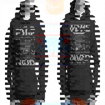 Police Navidad Ugly Sweater Style Hoodie - Thegiftio