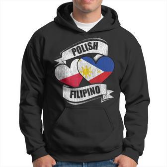 Polish Filipino Hearts Poland Philippines Flags Hoodie - Thegiftio UK
