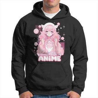 Pretty Anime Oversized Kawaii Otaku Anime Heart Manga Pink Hoodie - Thegiftio UK
