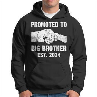 Promoted To Big Brother Est 2024 New Big Brother Fist Bump Hoodie - Thegiftio UK