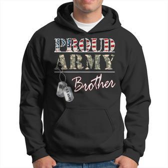 Proud Army Brother American Flag Veteran Military Hoodie - Thegiftio UK