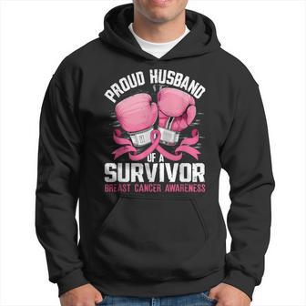 Proud Husband Of A Survivor Boxing Gloves Breast Cancer Hoodie - Thegiftio UK