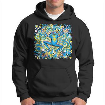 Psychedelic Trippy Rave Colourful Dancing Frog Hoodie - Thegiftio UK