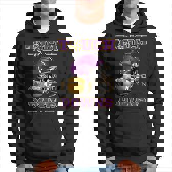 Purple And Gold Football Game Touchdown High School Matching Hoodie - Thegiftio UK