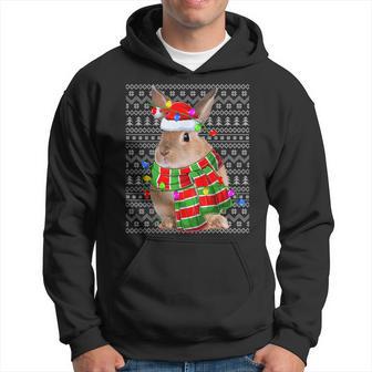 Rabbit Ugly Xmas Sweater Lighting Santa Rabbit Christmas Hoodie - Thegiftio UK