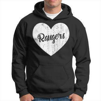 Rangers School Sports Fan Team Spirit Mascot Heart Hoodie - Monsterry