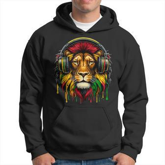 Rasta Raggae Jamaica Music Headphones Lion Of Judah Hoodie - Monsterry AU