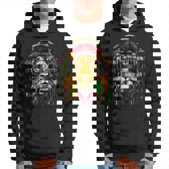 Rasta Raggae Jamaica Music Headphones Lion Of Judah Hoodie - Monsterry