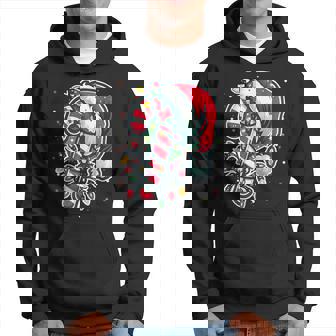 Red And White Candy Cane Santa Christmas Xmas Lights Hoodie - Thegiftio UK