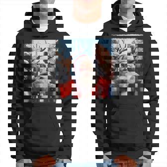 Reindeer Bigfoot Cute Santa Selfie Christmas Hoodie | Seseable UK