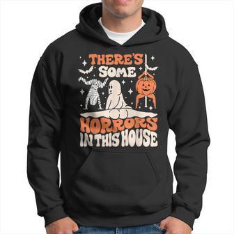 There's Some Horrors In This House Ghost Pumpkin Halloween Hoodie - Thegiftio UK