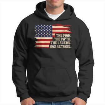 Retirement The Legend Has Retired American Flag For Male Hoodie - Thegiftio UK