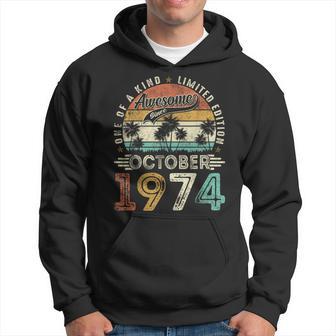 Retro 50 Year Old October 1974 Vintage 50Th Birthday Dad Hoodie - Thegiftio UK