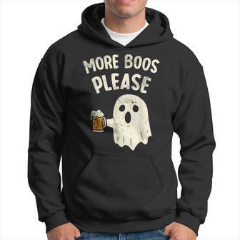 Retro More Boos Please Ghost Beer Halloween Costume Boys Hoodie - Thegiftio UK