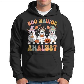 Retro Ghost Boo Havior Analyst Therapist Bcba Halloween Hoodie - Thegiftio UK