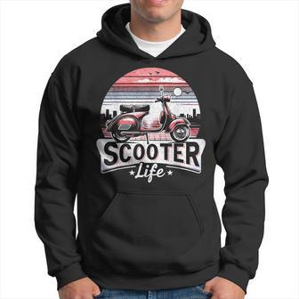 Retro Red Scooter Life Classic Moped Bike Road Scoot Journey Hoodie - Thegiftio UK